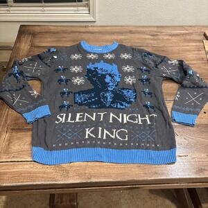 Men's NEW Game of Thrones Silent Night King Ugly Christmas Sweater XL HBO Merch